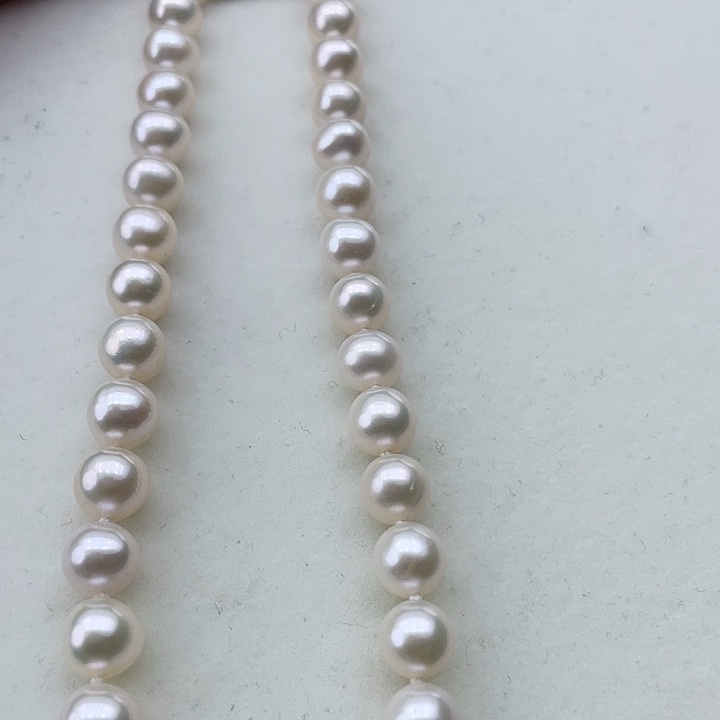 淡水珍珠颈饰银S925镶嵌卡8极光炫彩高品