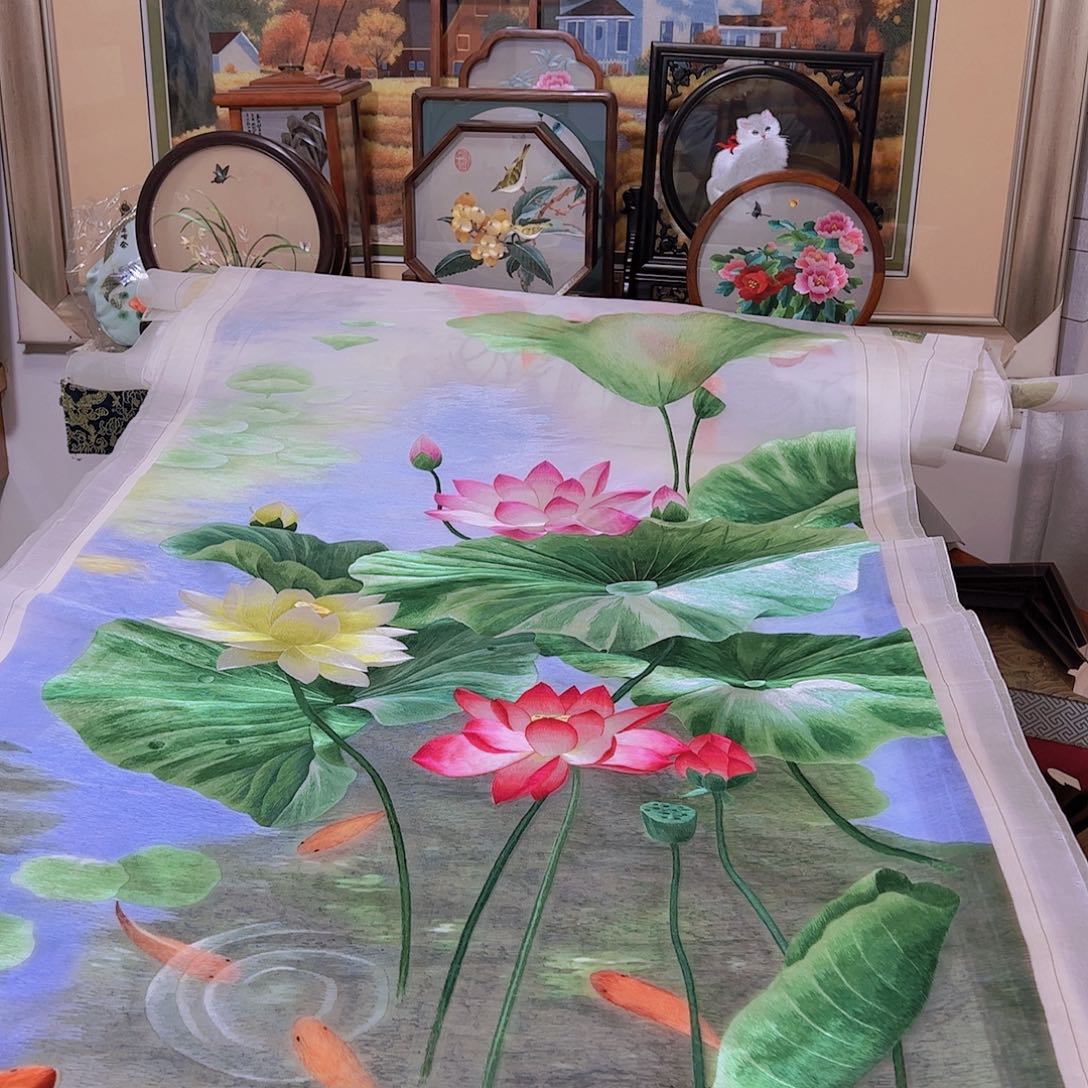 刺绣又**开纯手工刺绣画