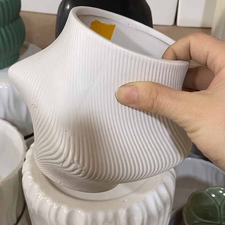 陶摆件陶盆有孔 瑕疵介意勿拍