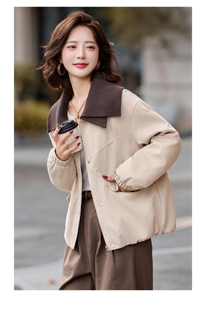 双层领加绒加厚派克服女2025秋冬小个子宽松保暖时尚翻领棉服外套