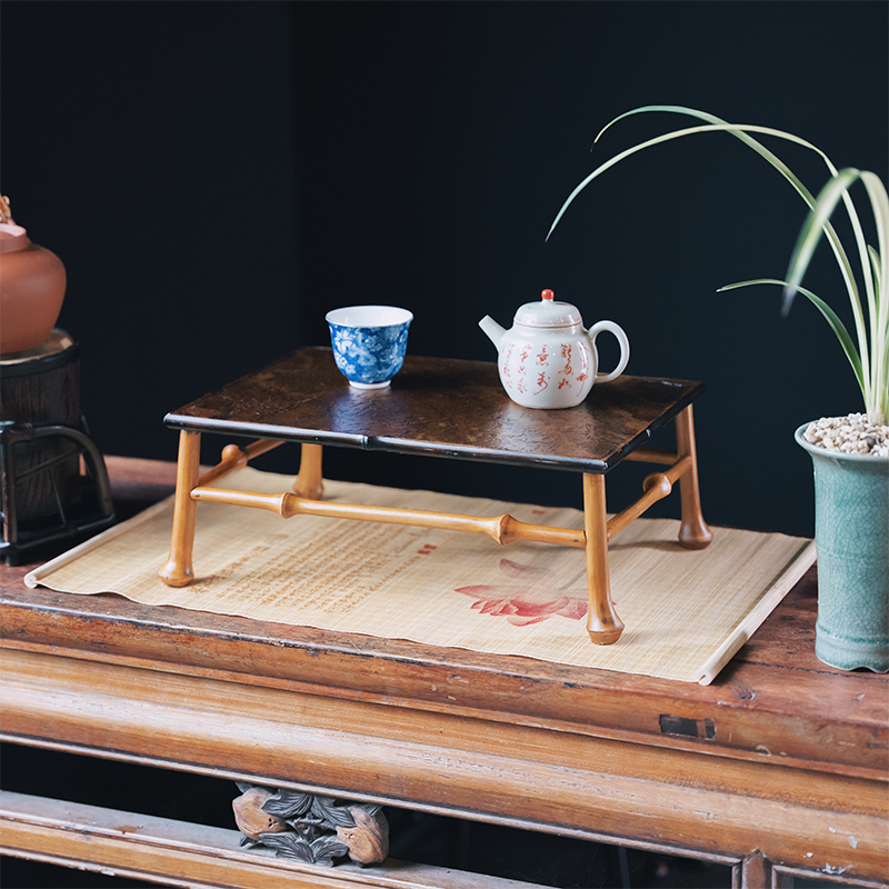 筇竹崖岩石小茶台 小茶桌小飘窗桌 小榻榻米桌 茶道好物