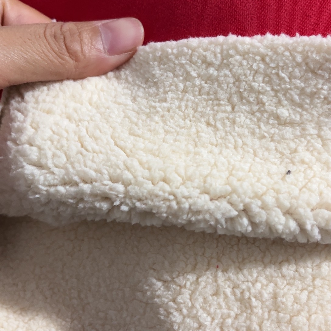 夕***红大红色羊驼绒2米长带螺纹