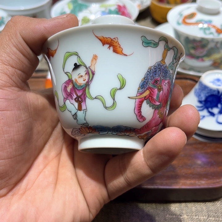 纯手绘精品盖碗杯