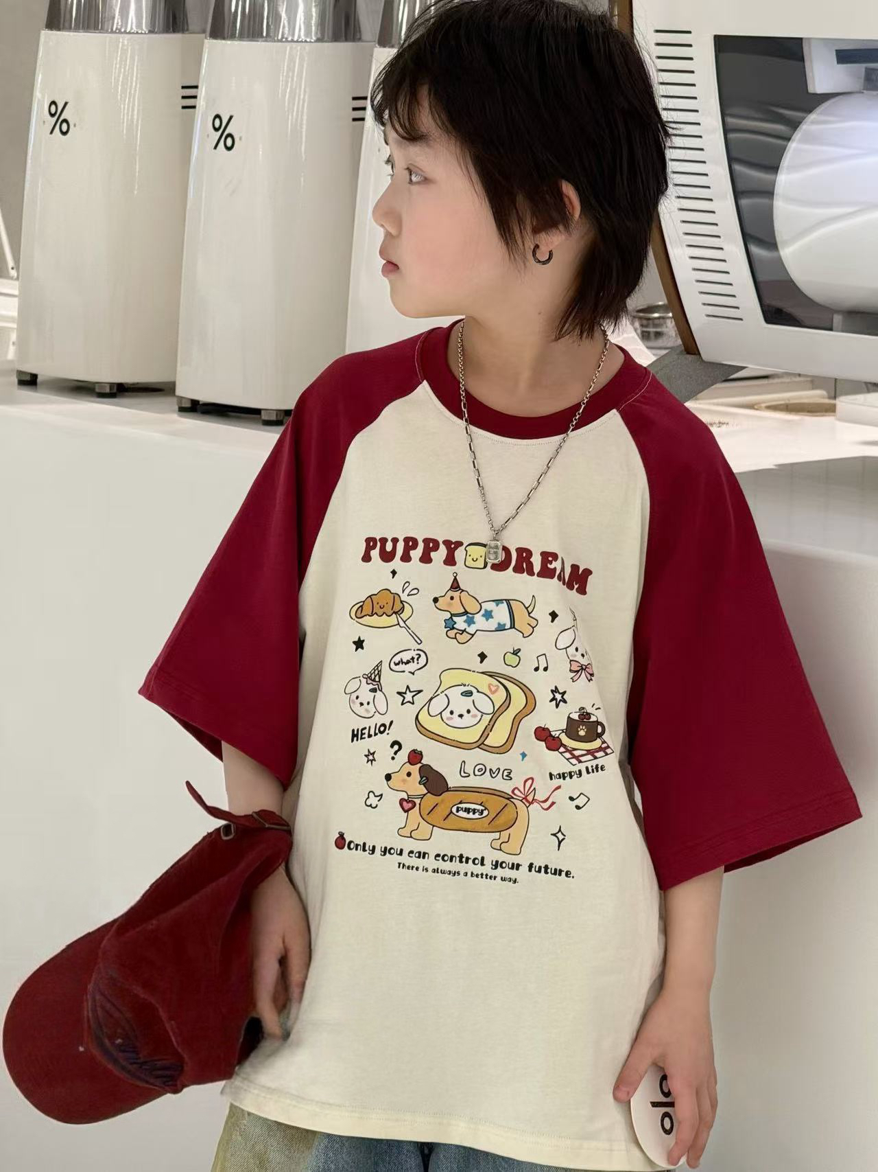 夏装潮童插肩袖卡通短袖61108