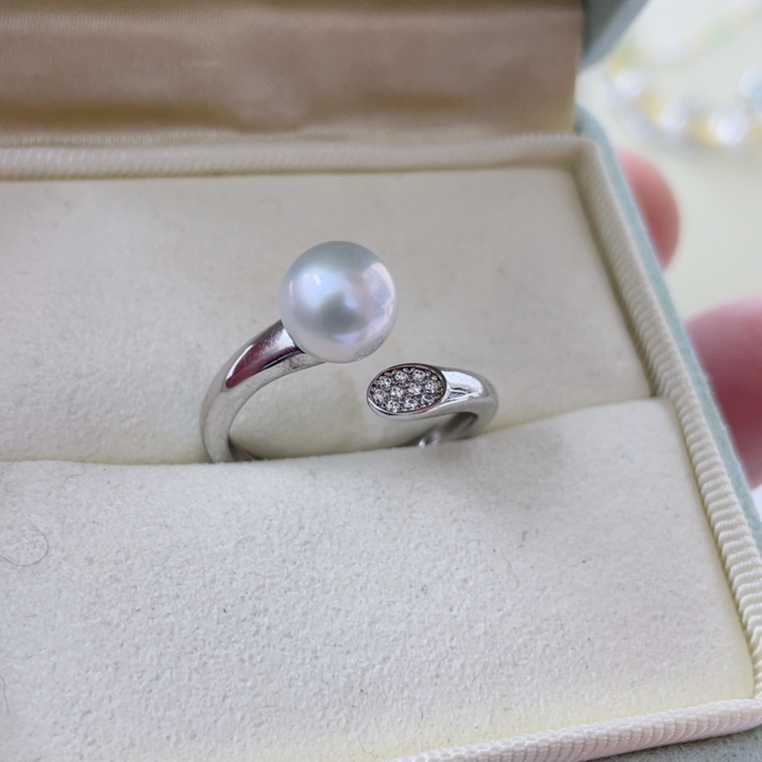 海水珍珠戒指银S925镶嵌
