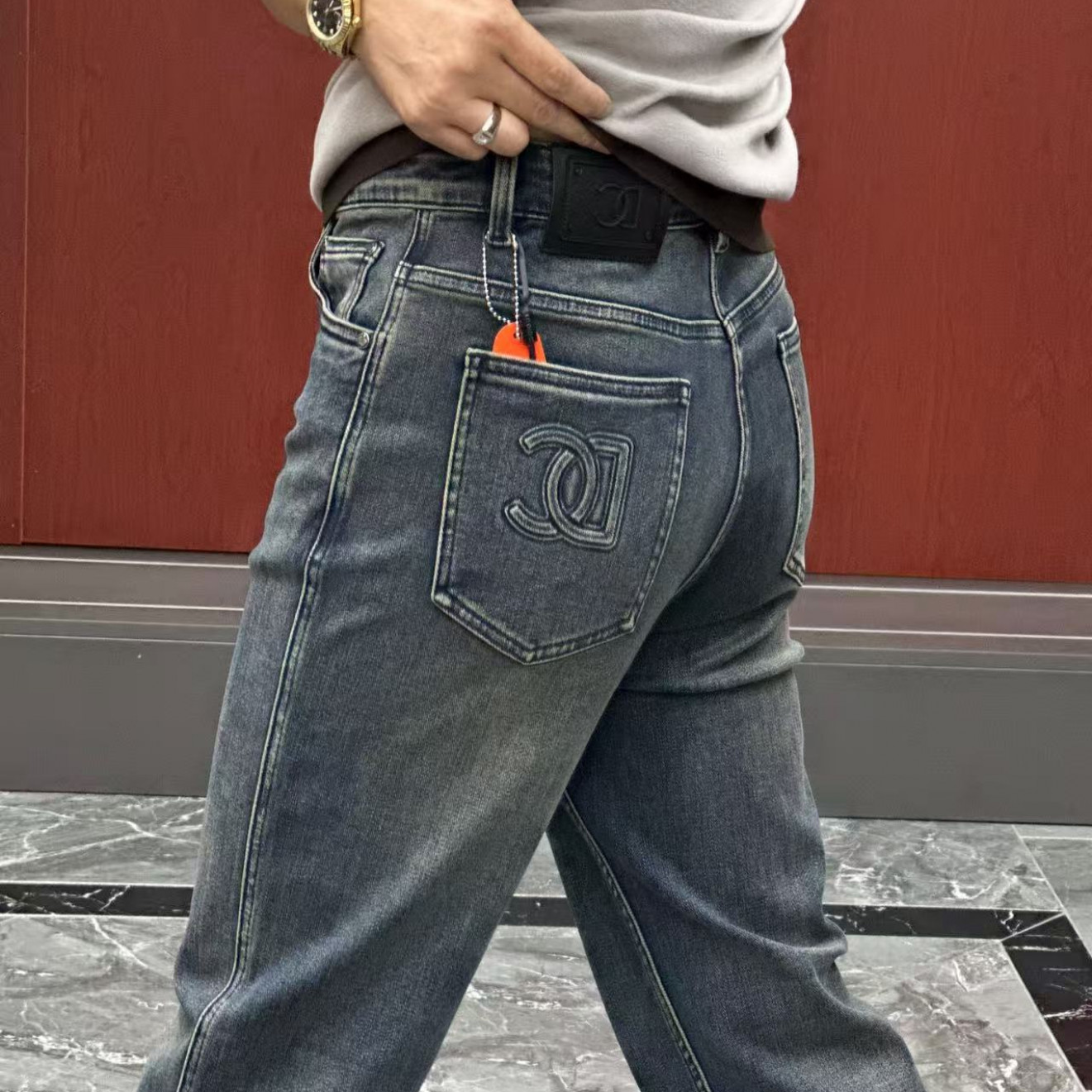 8261【杨会长名品男装】男士欧货莱塞尔混纺超软高弹直筒牛仔裤•A6