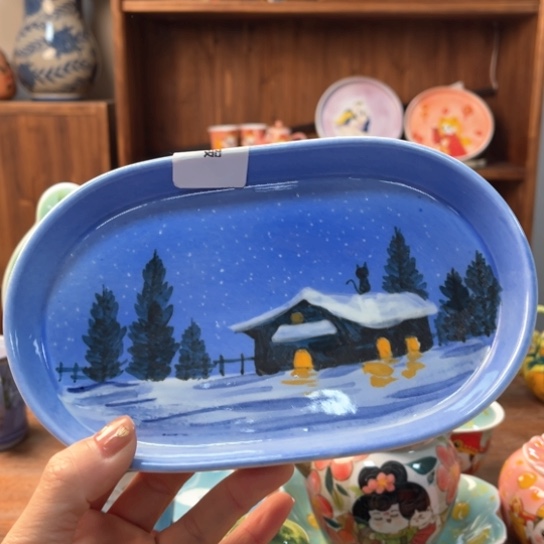 瓶景德镇釉下手绘陶瓷 