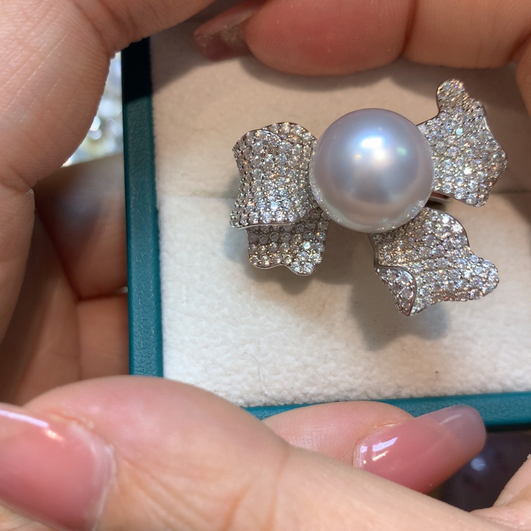 海水珍珠戒指银S925镶嵌