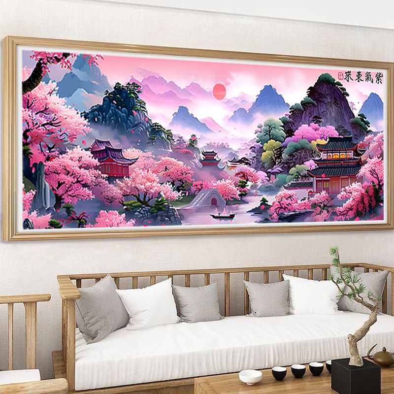 针情针艺十字绣 紫气东来 满绣48色