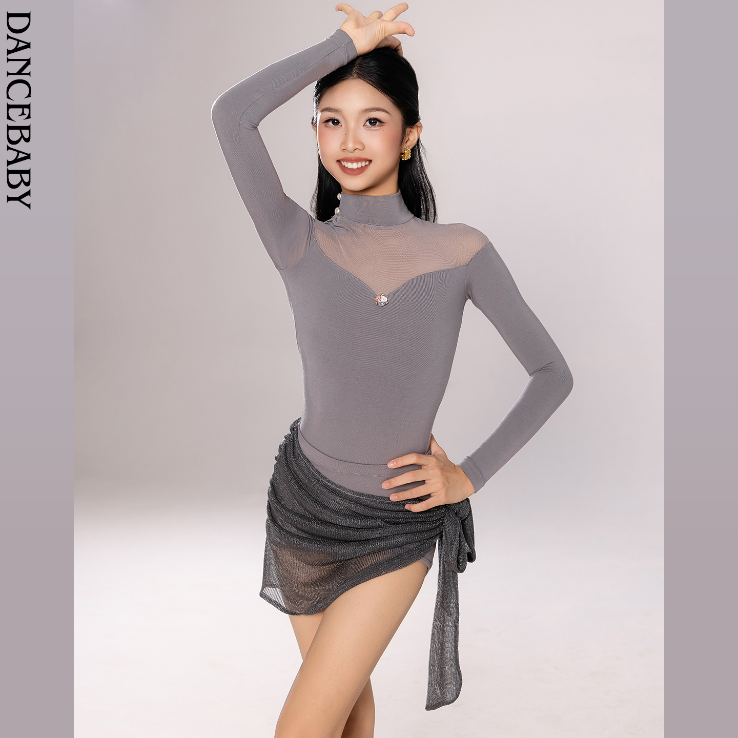 Dancebaby拉丁舞服女童舞蹈服练功服2025新款日常练功服套装D52