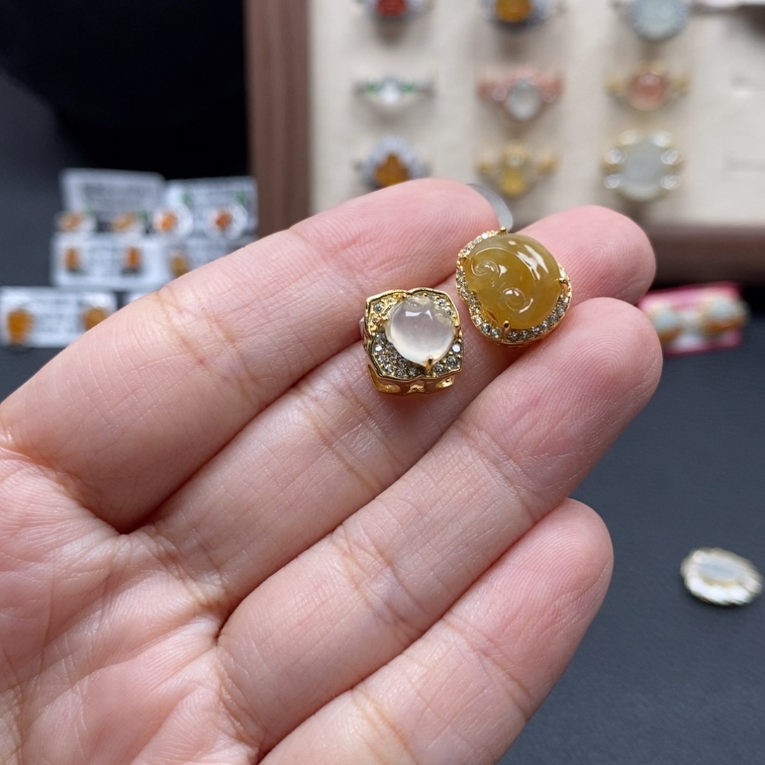 *****翡翠银S925镶嵌戒指