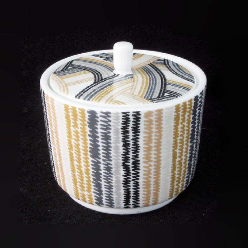 【3.5"骨形宽边糖盅1只】摩瑟DP玻璃花瓶摆件陶瓷花盆GDXH