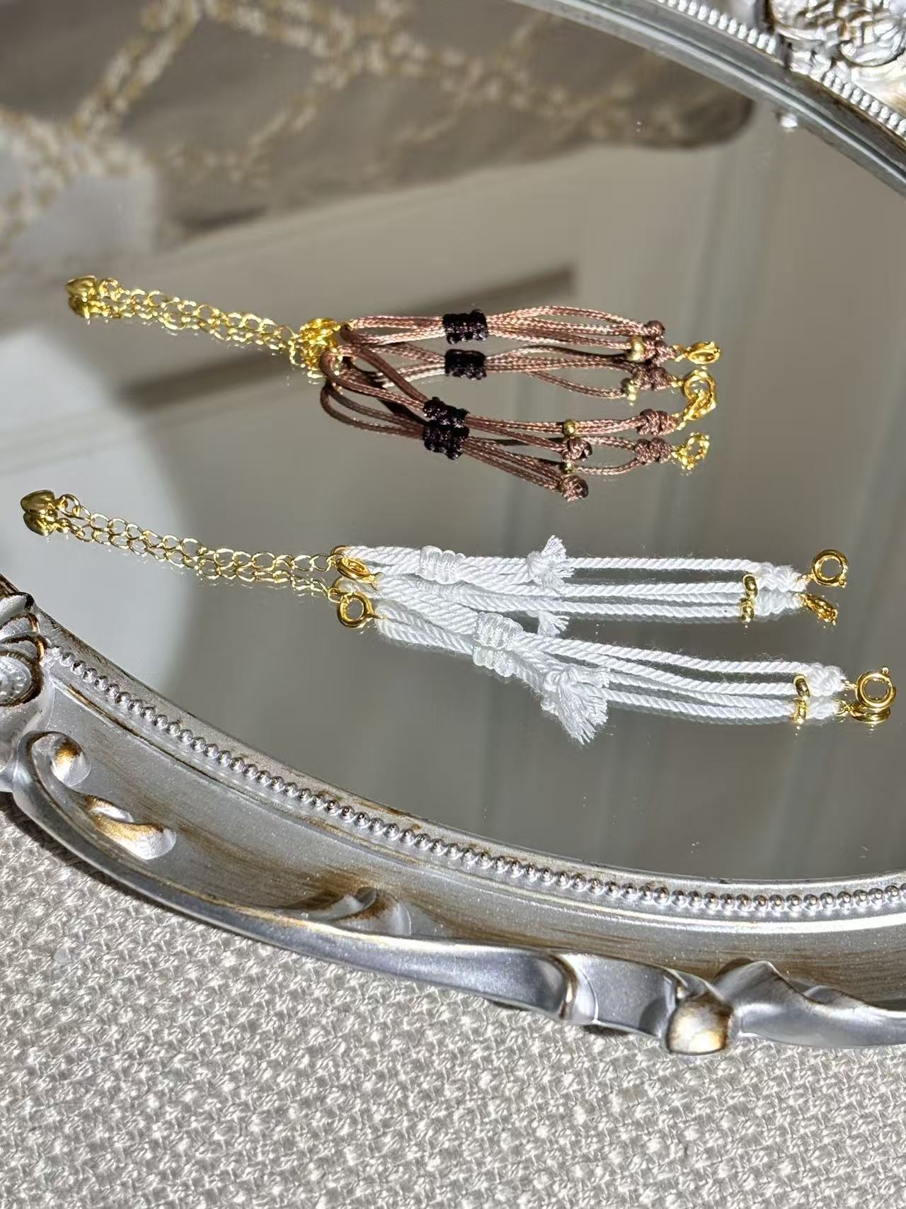 非金属布艺手链 纯手工编织可调节万能手绳（多样性发其一）