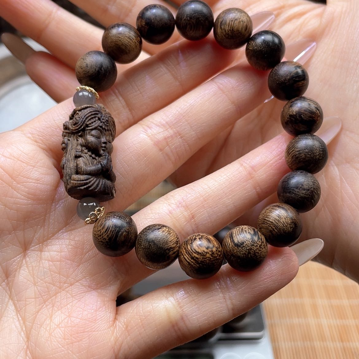 【闪购商品】沉香手串墨****木越南芽庄白奇楠