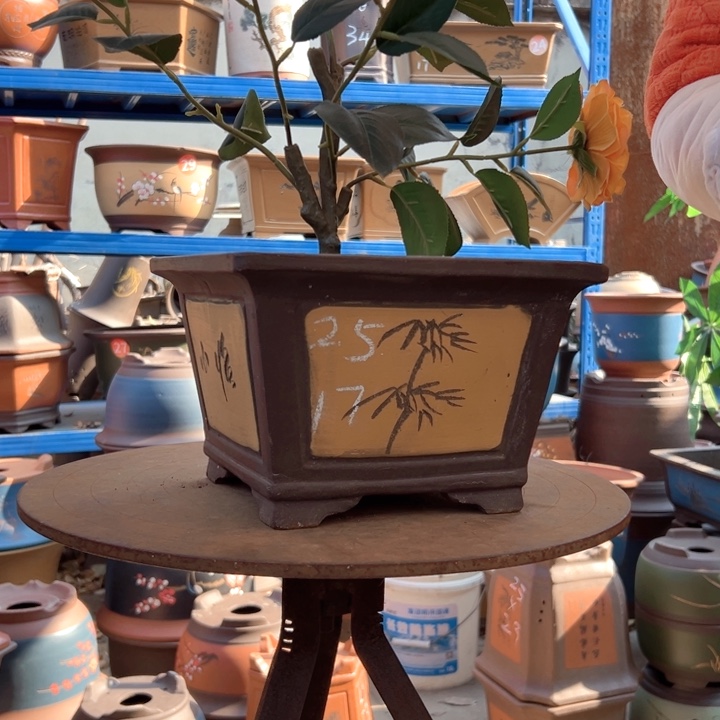 25黄四方花盆花盆花盆花盆