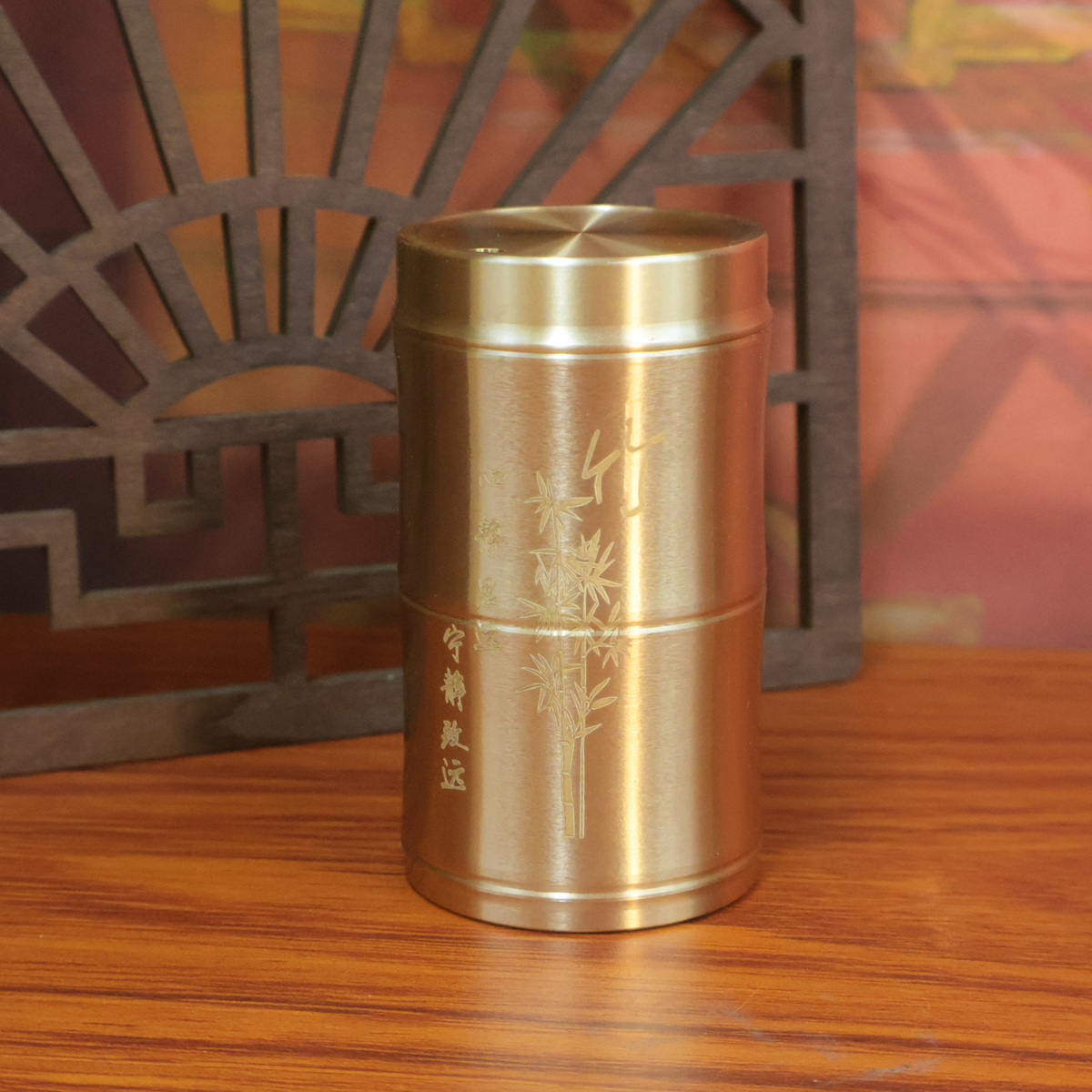 黄铜竹节牙签筒牙签罐唯美新中式配饰便携车载旅行