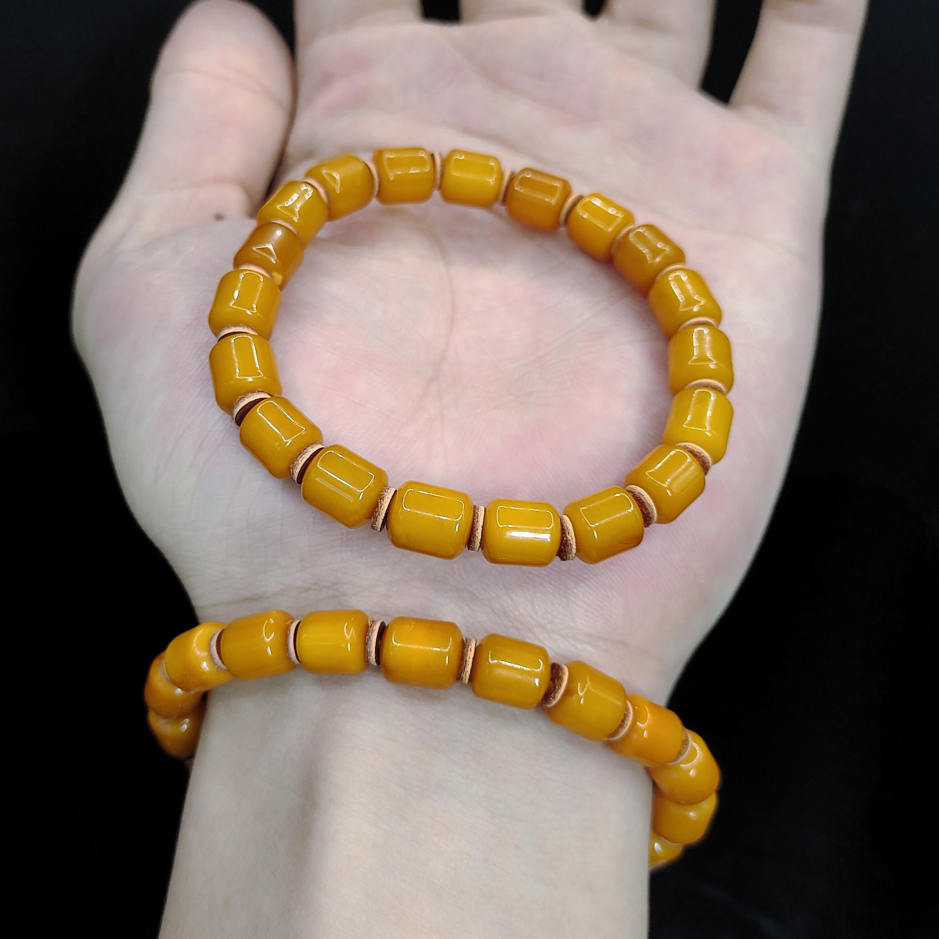 【李想精选】蜜蜡DIY单圈手串M7【多样性发其一】约7mm