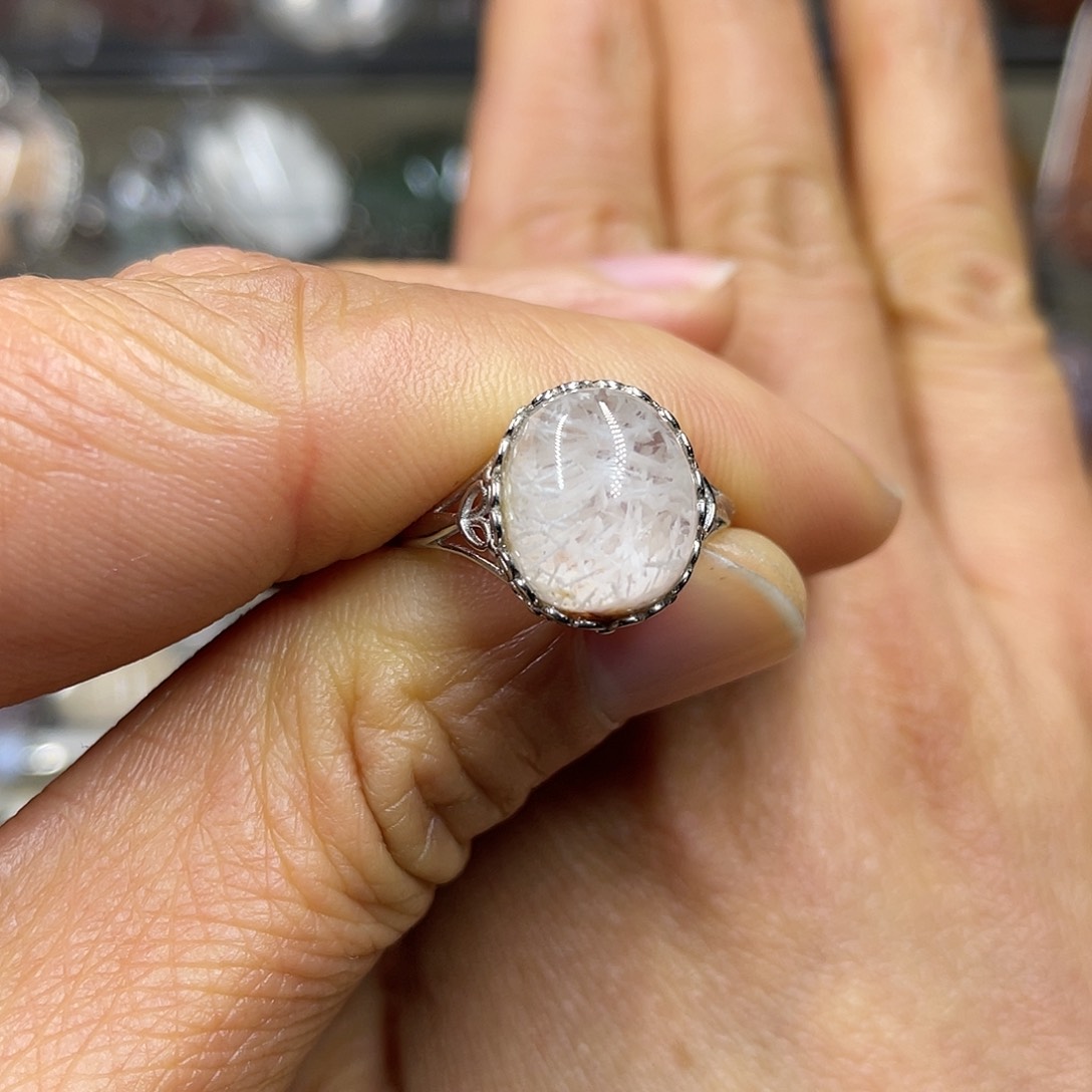 【闪购商品】水晶珠宝半成品银S925镶嵌戒指