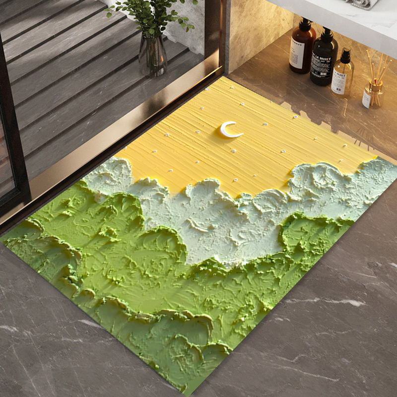 C17【60*90cm】硅藻泥入户门垫喜庆玄关厨房浴室防滑免洗地毯地垫