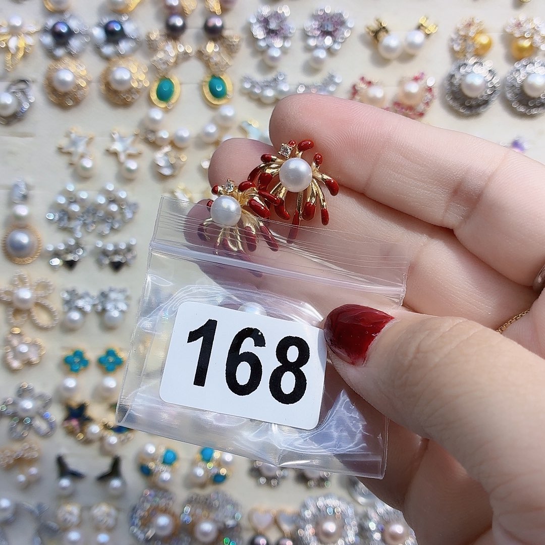 合金淡水珍珠耳饰