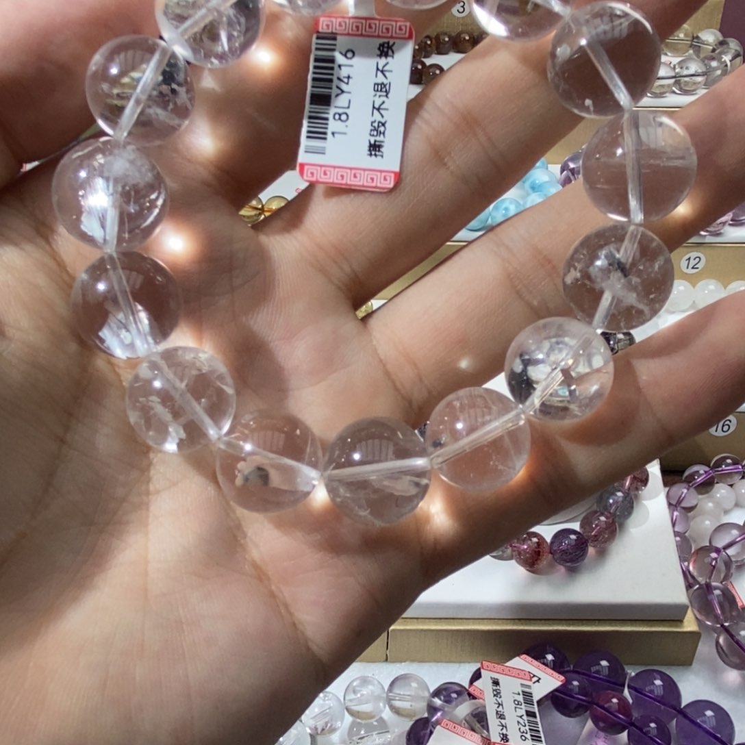 水晶手链未镶嵌老***头天天珠宝001