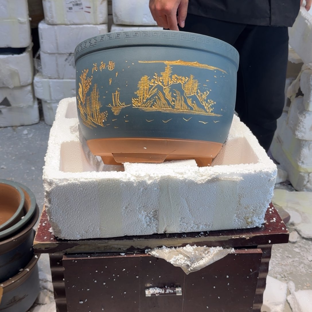 紫砂花盆口径35.23口径