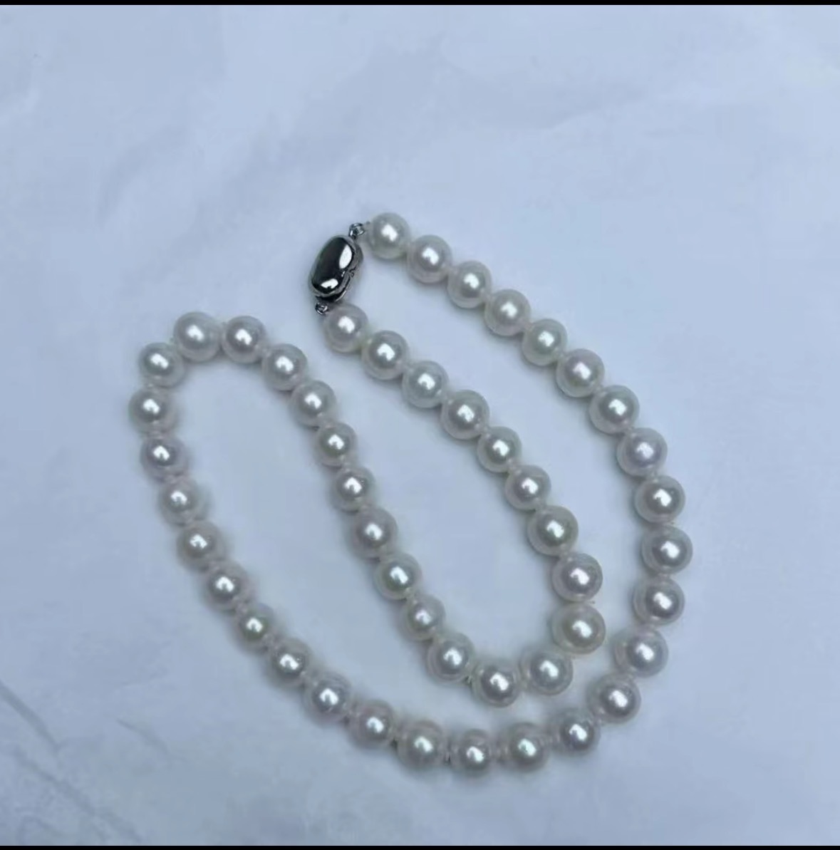 天然淡水珍珠9-10mm正圆极光时尚百搭仙女大点位