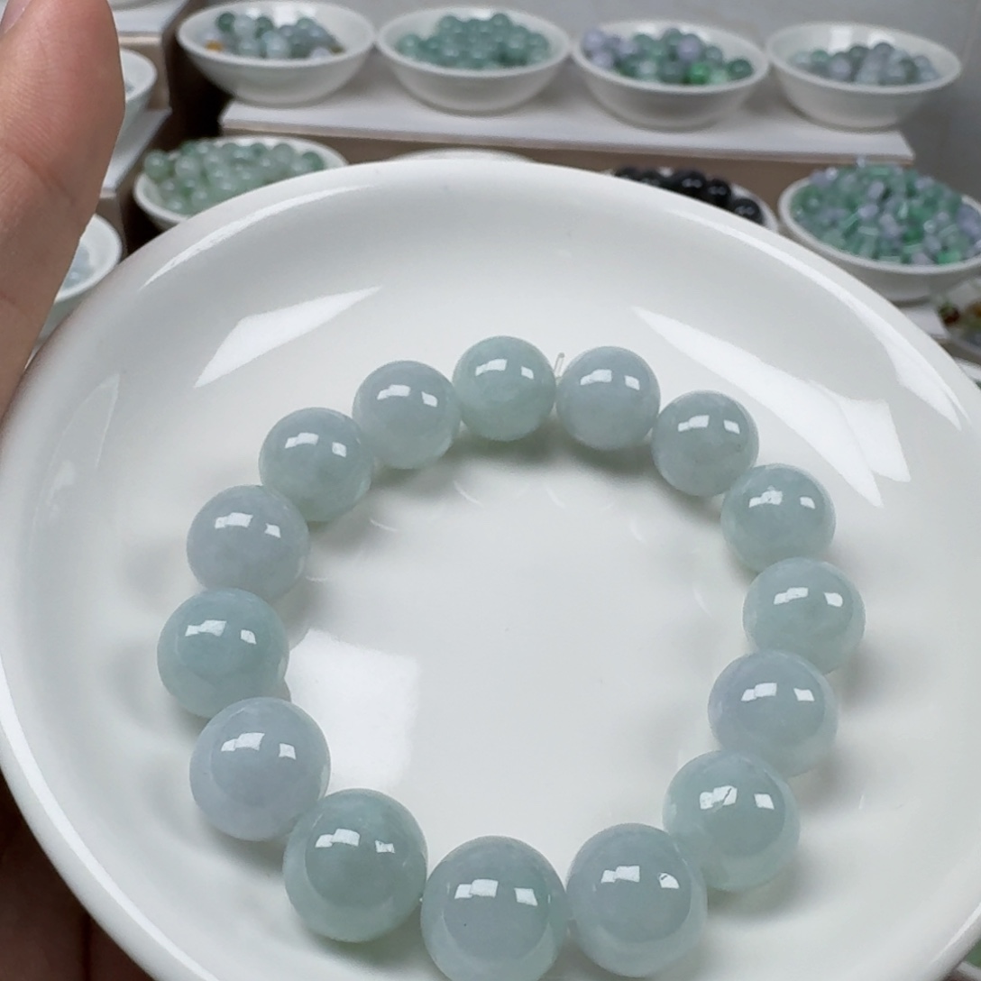 翡翠未镶嵌手链缅甸翡翠a货卡12.6mm