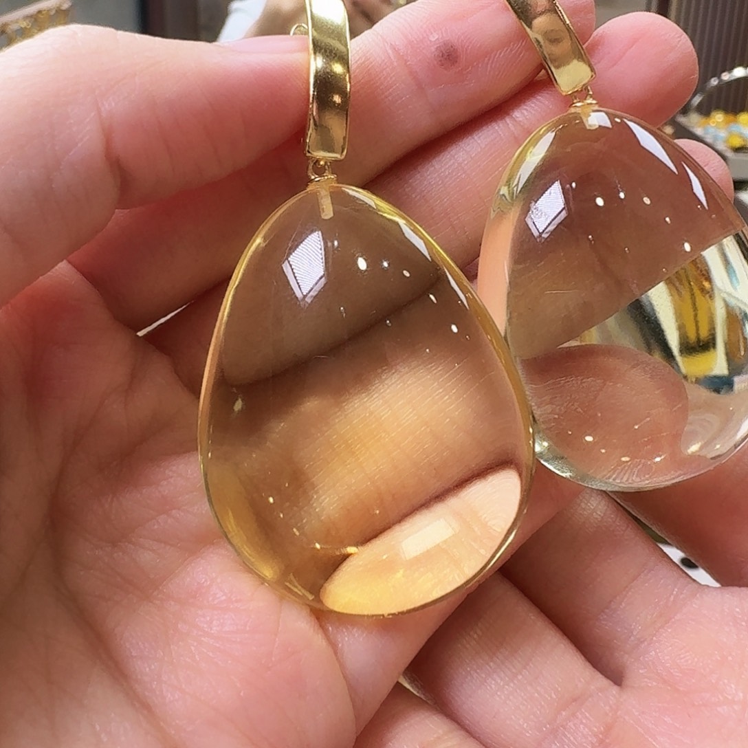 琥珀未镶嵌颈饰耳坠