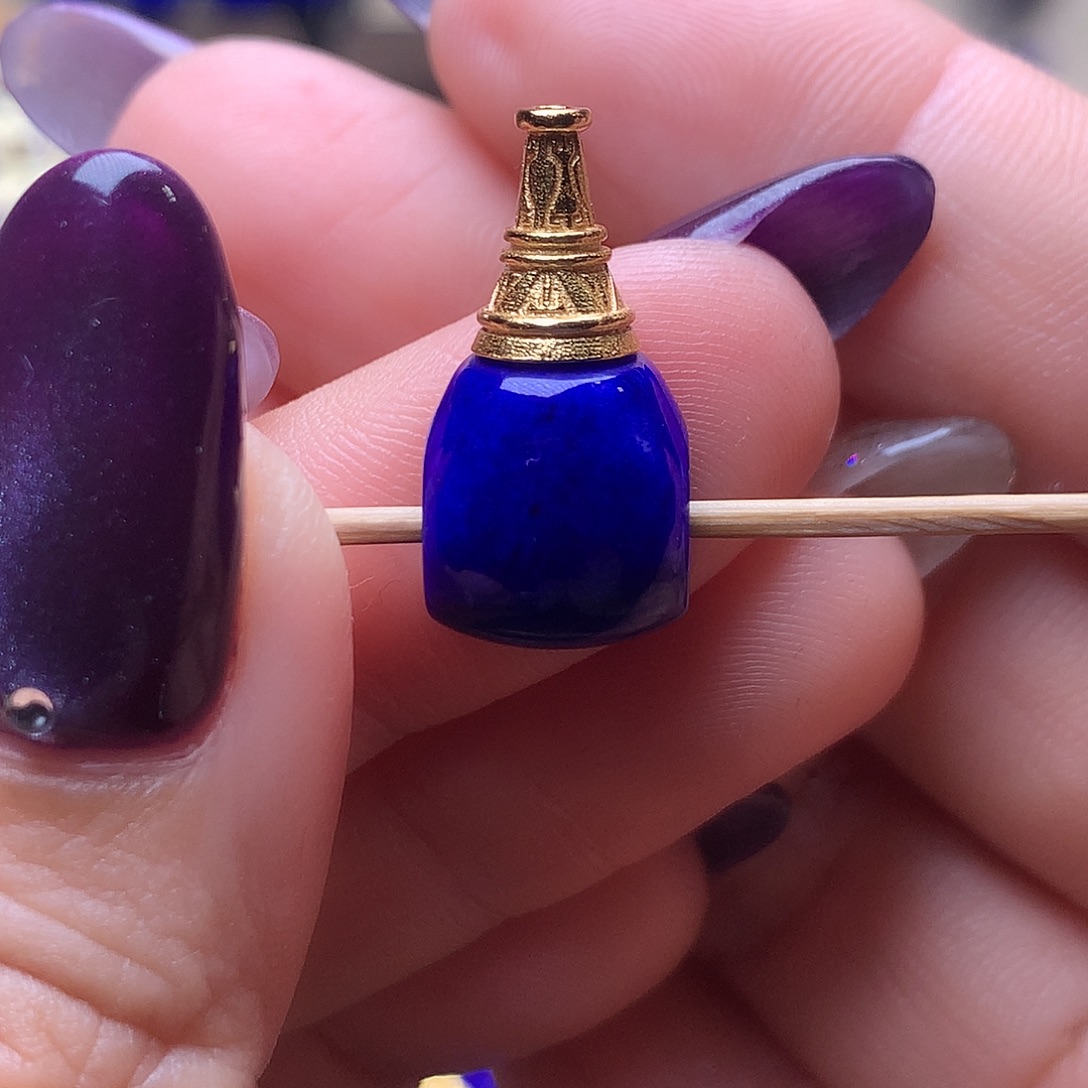 青金石银S925镶嵌9m三通