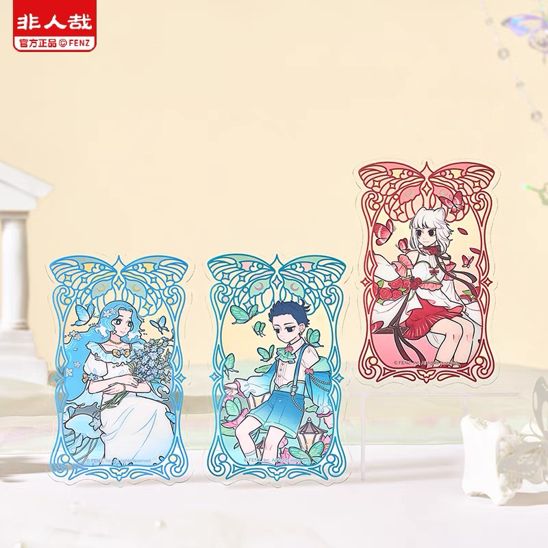 非人哉梦蝶系列透卡盲盒原创动漫pet彩窗合影卡牌