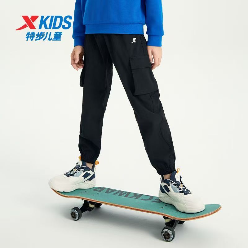 特步秋季新款保暖加绒男女通用梭织运动长裤加绒675326669311