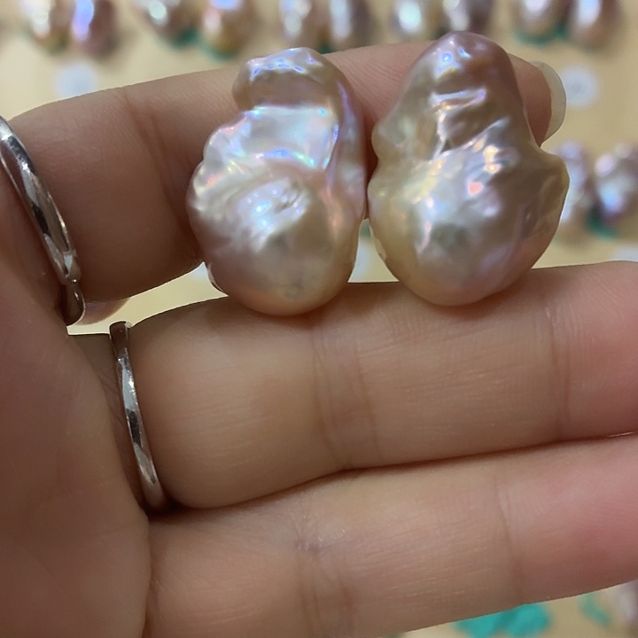 浅****淡水珍珠耳饰银S925镶嵌