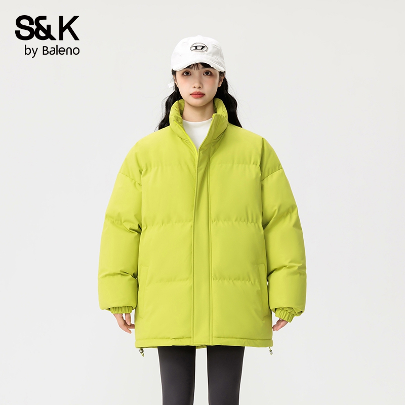 班尼路S&K男女同款冬季潮流棉服宽松立领棉衣美式面包服外套百搭