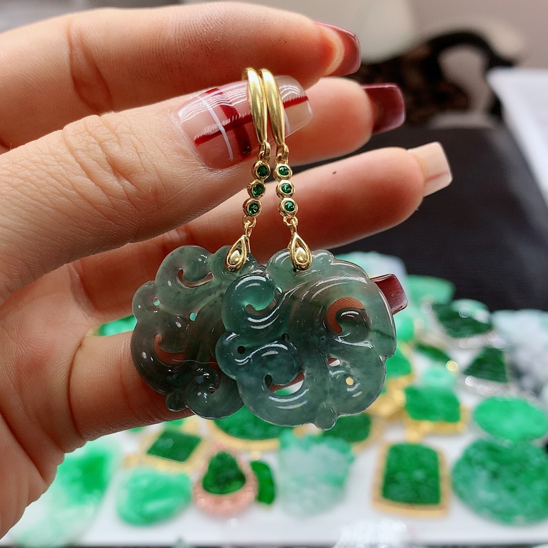 【闪购商品】翡翠耳饰未镶嵌，