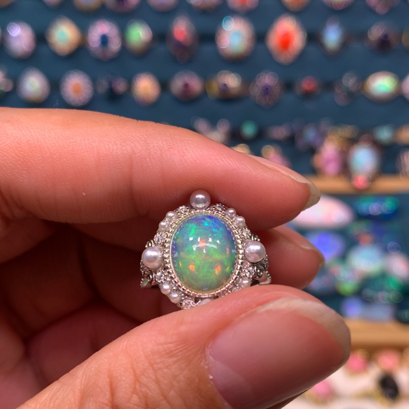 【闪购商品】欧泊戒指款式银S925镶嵌南**牛