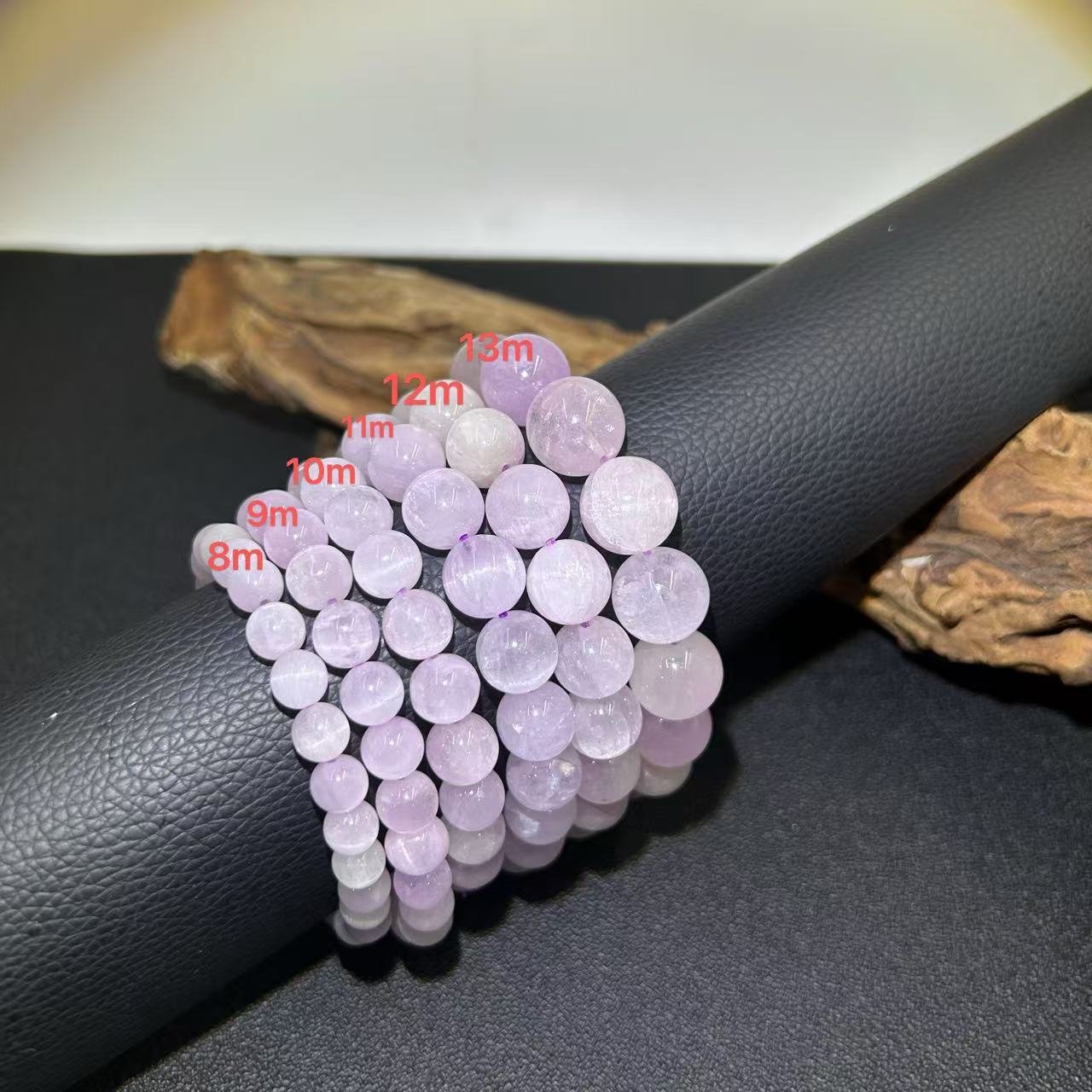 【云上珠宝】Z519 拉丝猫眼紫锂辉手串 多样性发其一