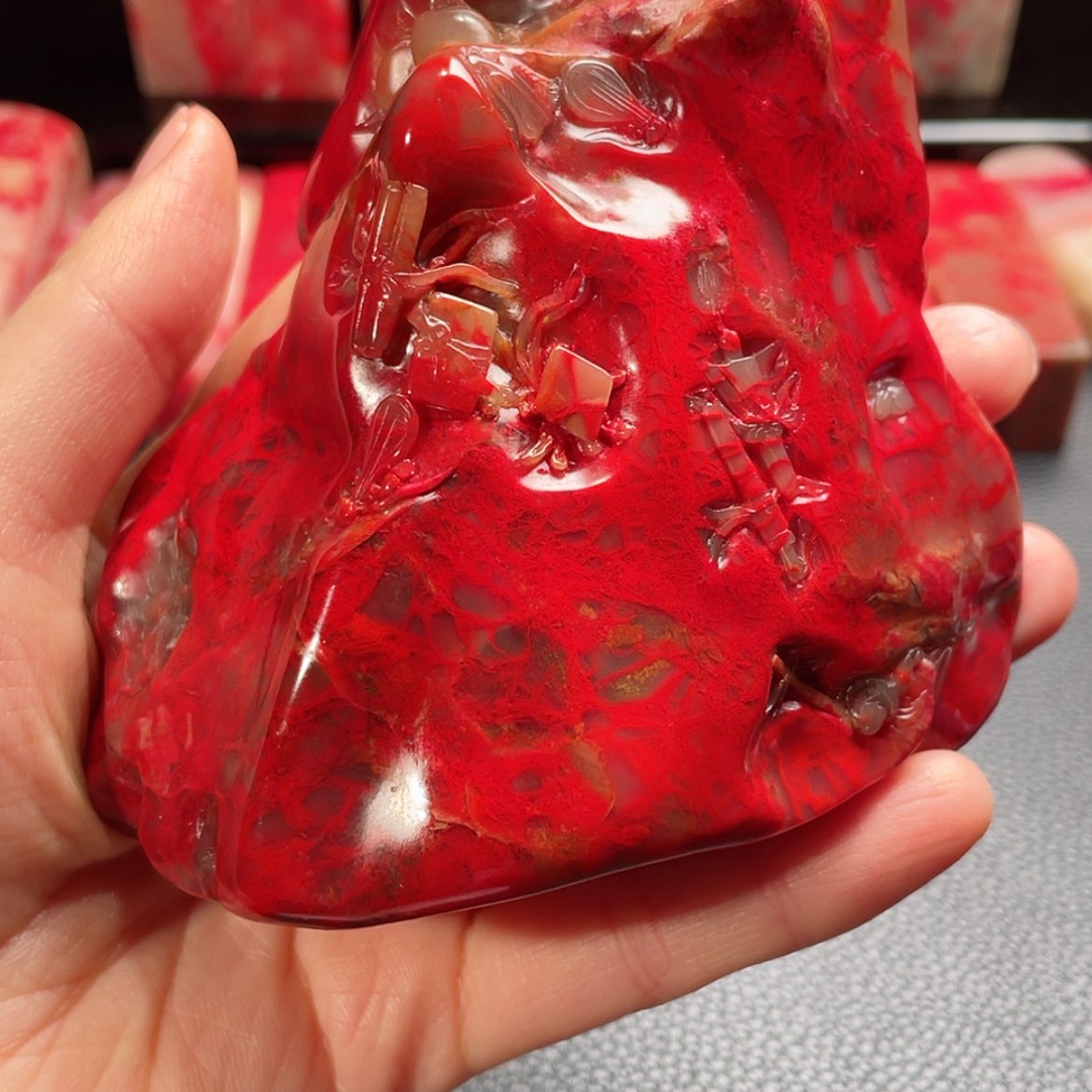 【闪购商品】昌化鸡血石用****7邵氏鸡血石