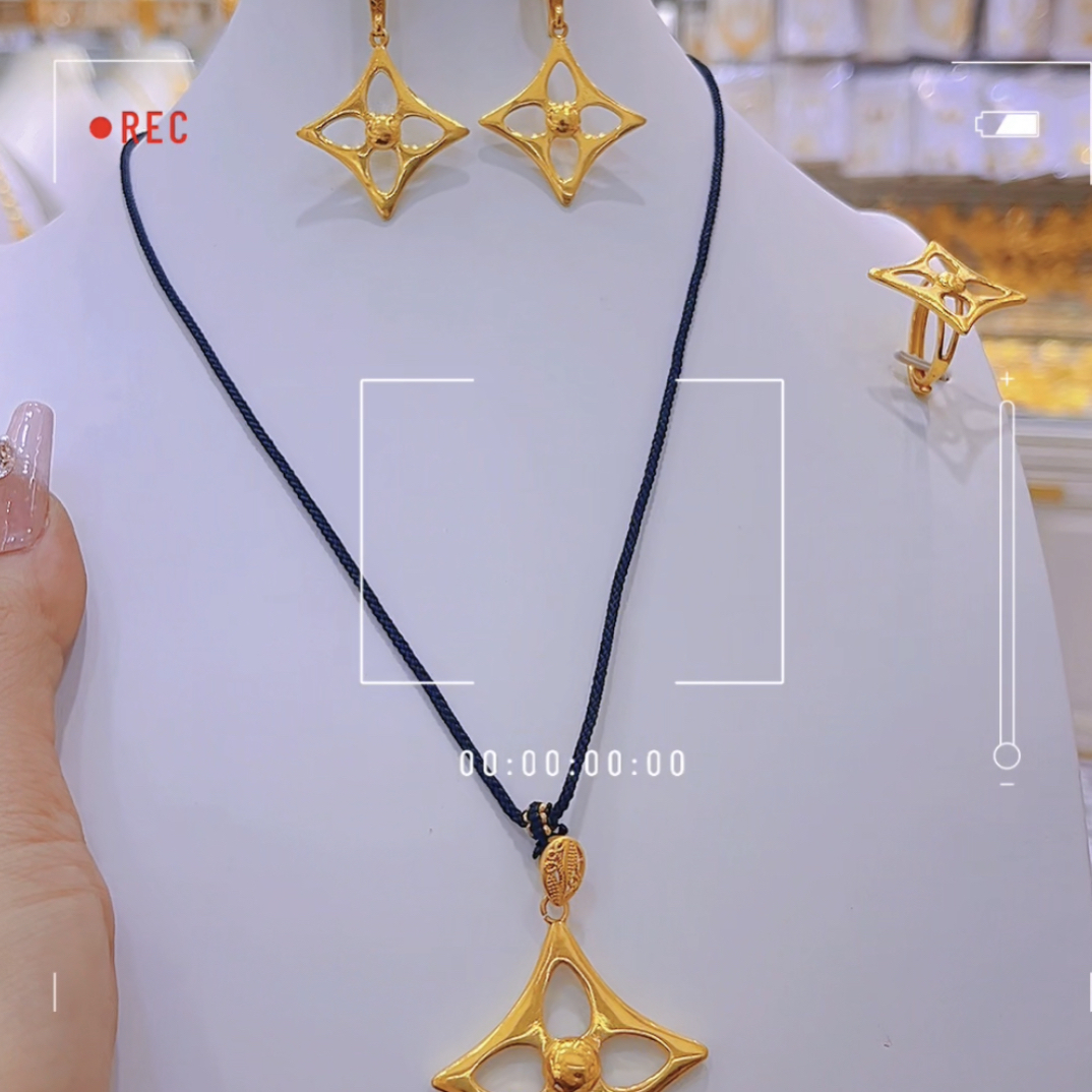 铜合金大理石项链 铜合金时尚三件套项链Ksمەڭگۈ ئۆزگەرمەيدۇ 