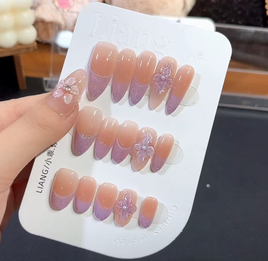 【玉渊紫晶】高端 纯手工 定制 穿戴甲 轻奢美甲显白气质穿戴式