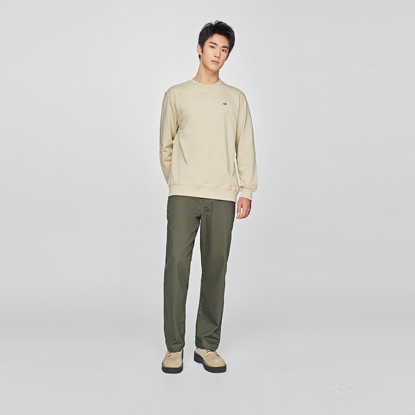 【秋冬抓绒休闲裤】Lee25宽松版男款经典斜纹布潮流舒适保暖