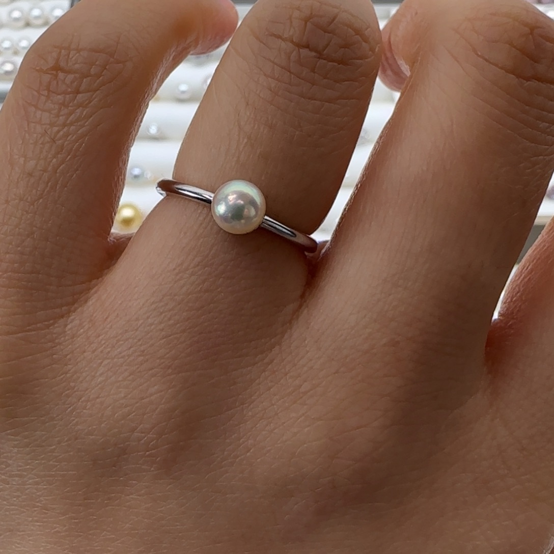 海水珍珠戒指银S925镶嵌
