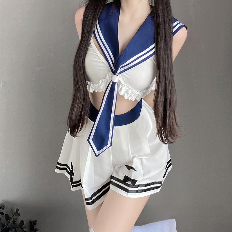 可爱校园学生制服小胸战袍套装