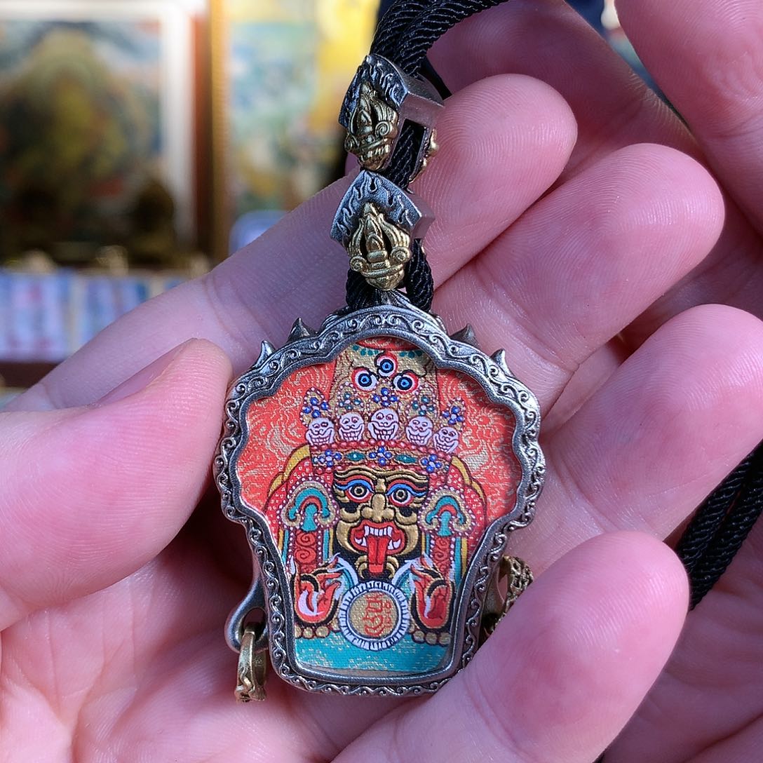 吊坠热贡纯手绘唐卡扎基拉姆
