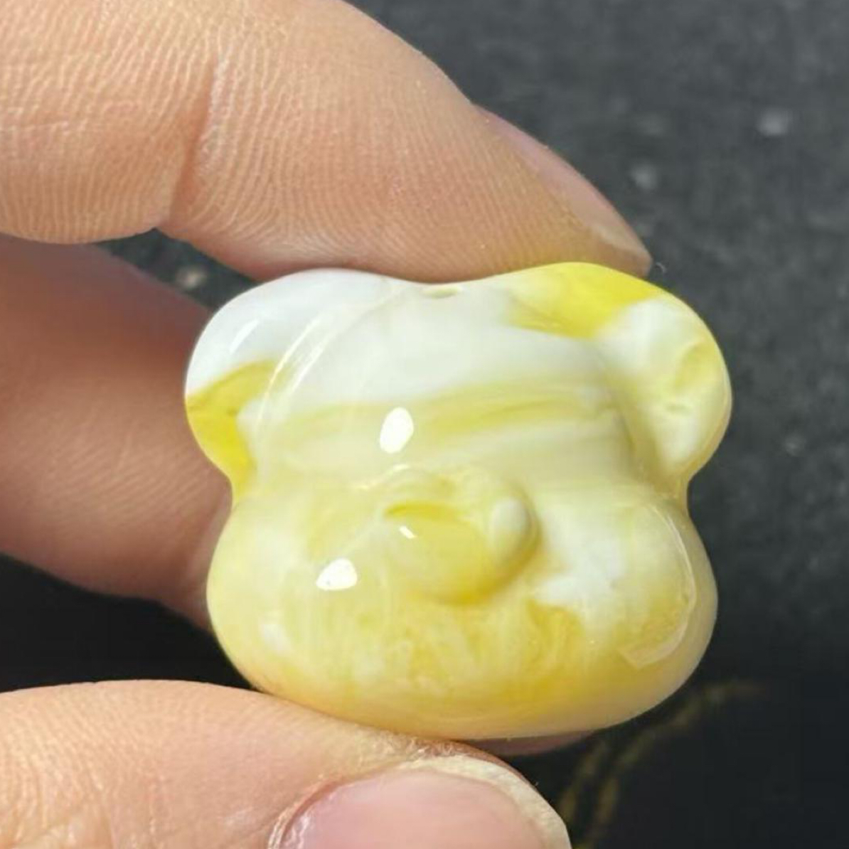 二代优选俄黄飘白花雕刻天地孔暴力熊DIY配饰配件