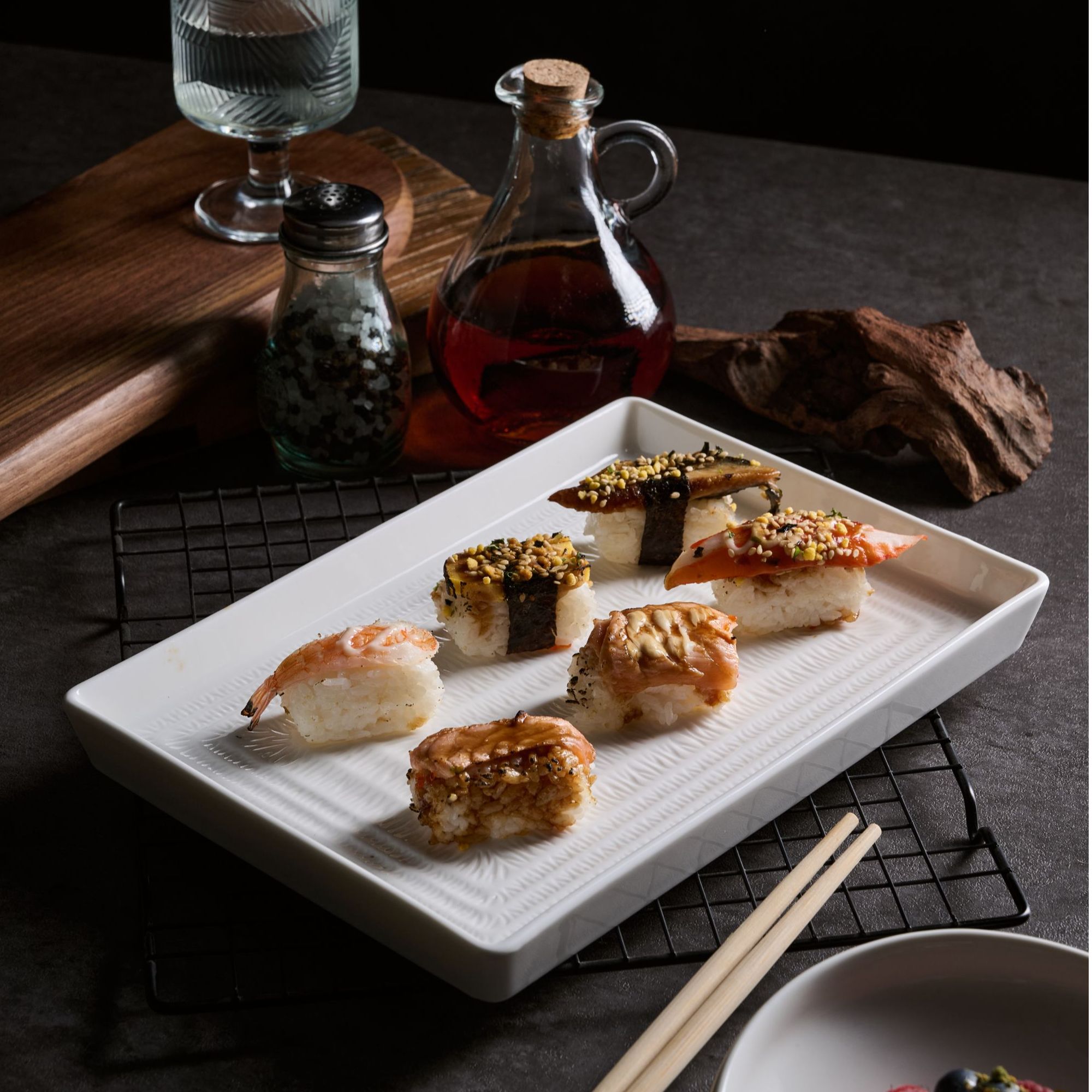 双11福利云山景墨陶瓷10寸丝路长方盘餐具乔迁礼物