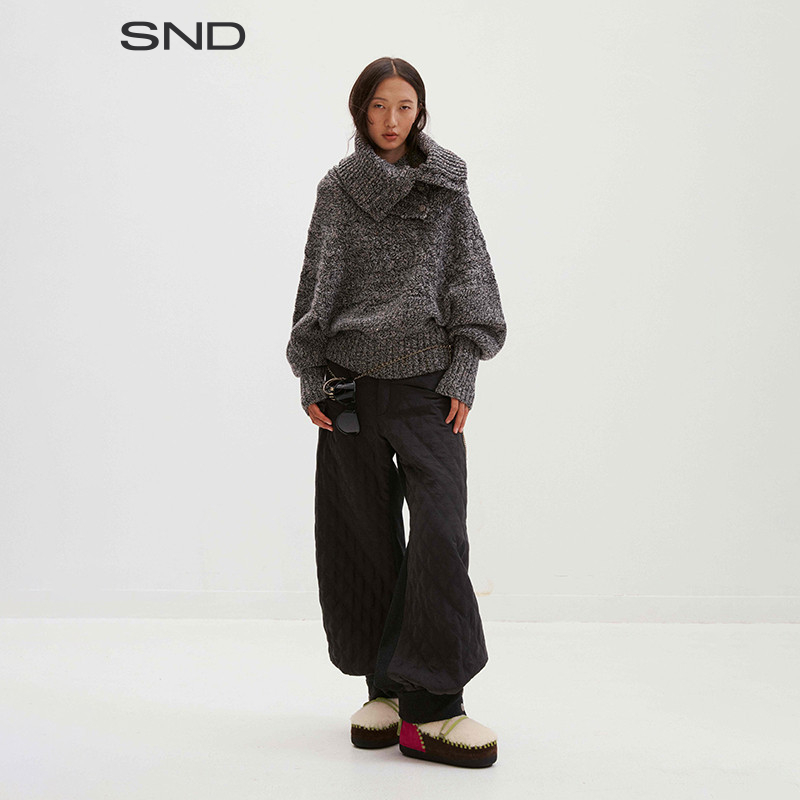 【MEDIUM WELL 设计师品牌】SND AW25 彩点绞花蝙蝠袖毛衣