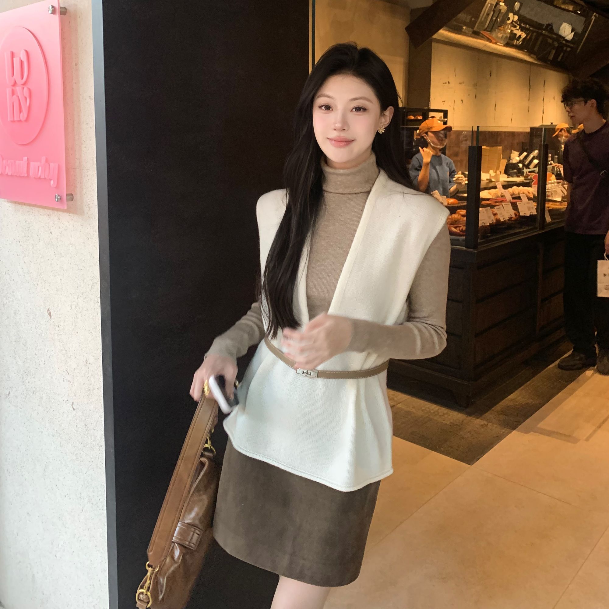 JINY | “唐宁书店"【羊毛】V领针织马甲女宽松叠穿无袖背心MAM30288