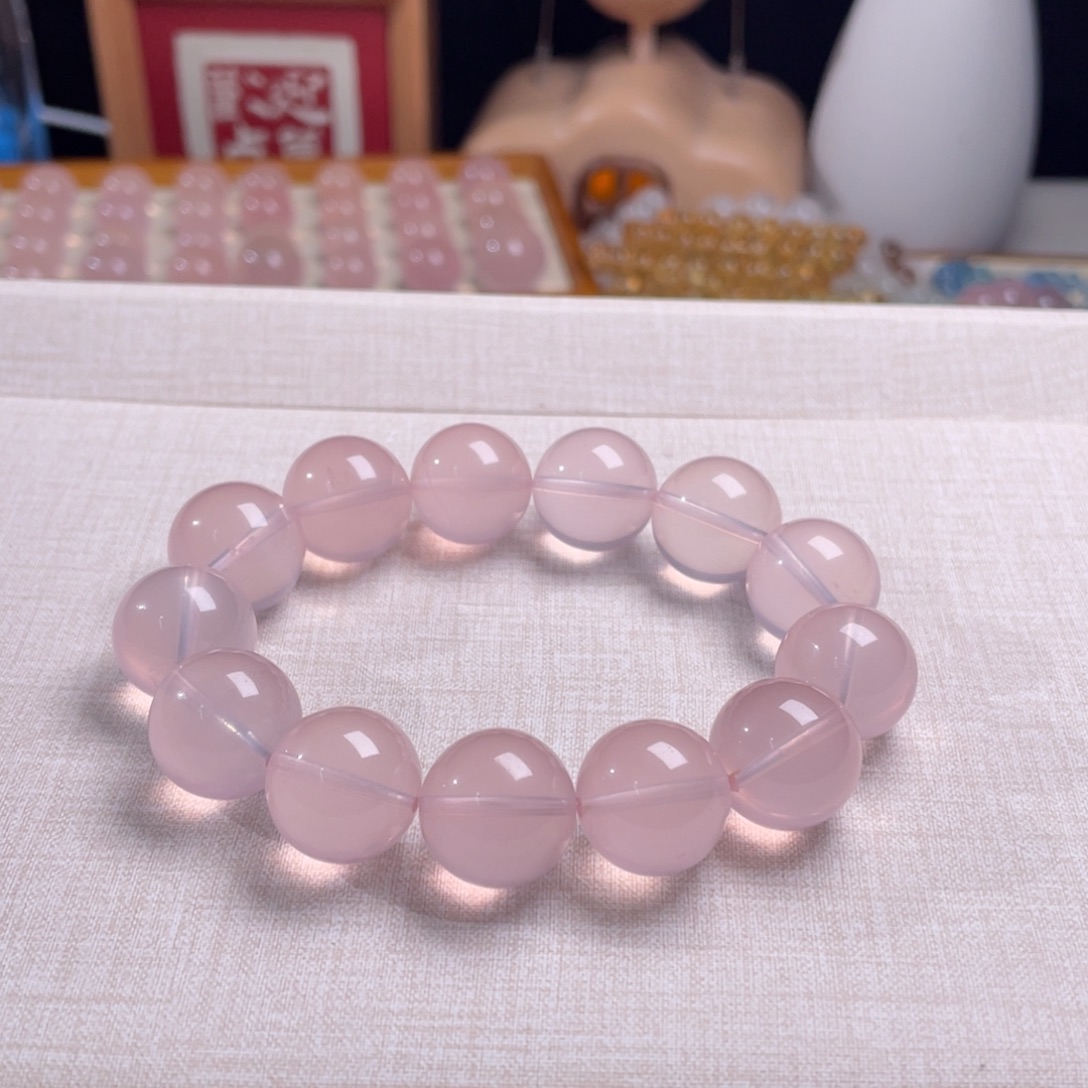 未镶嵌手链芙蓉石粉水晶卡16手串