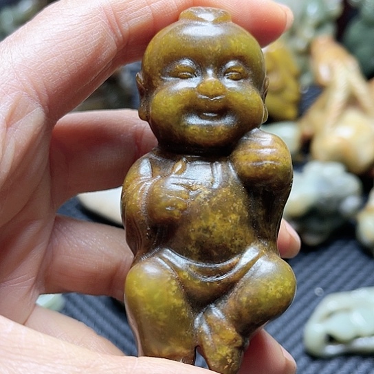 白玉菩提吊坠摆件